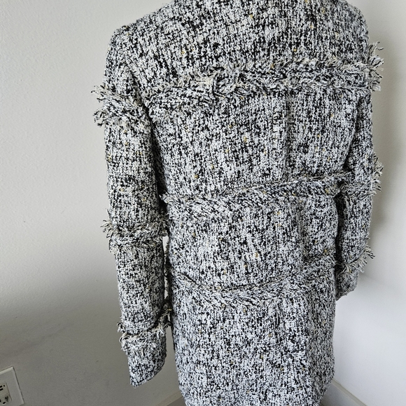 🔥tweed grey coat fringe mid-length SURI size small  🔥 - Picture 8 of 8